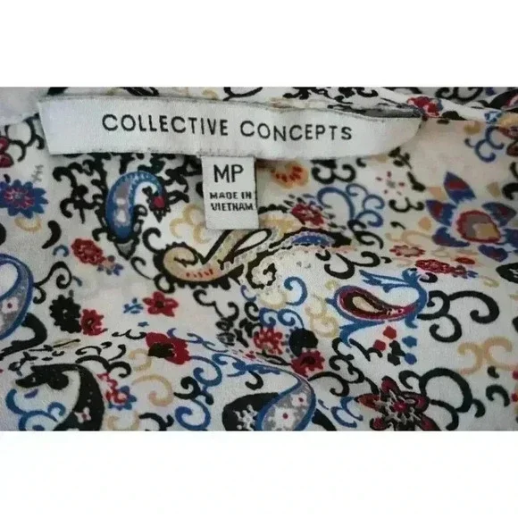 Collective Concepts Paisley Floral Blouse, Size MP - Picture 5 of 14